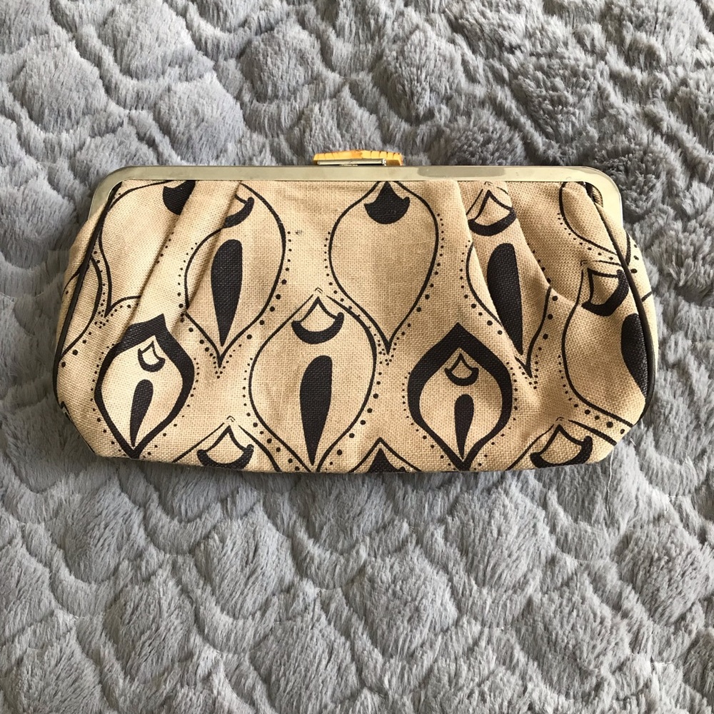 Printed Canvas Clutch